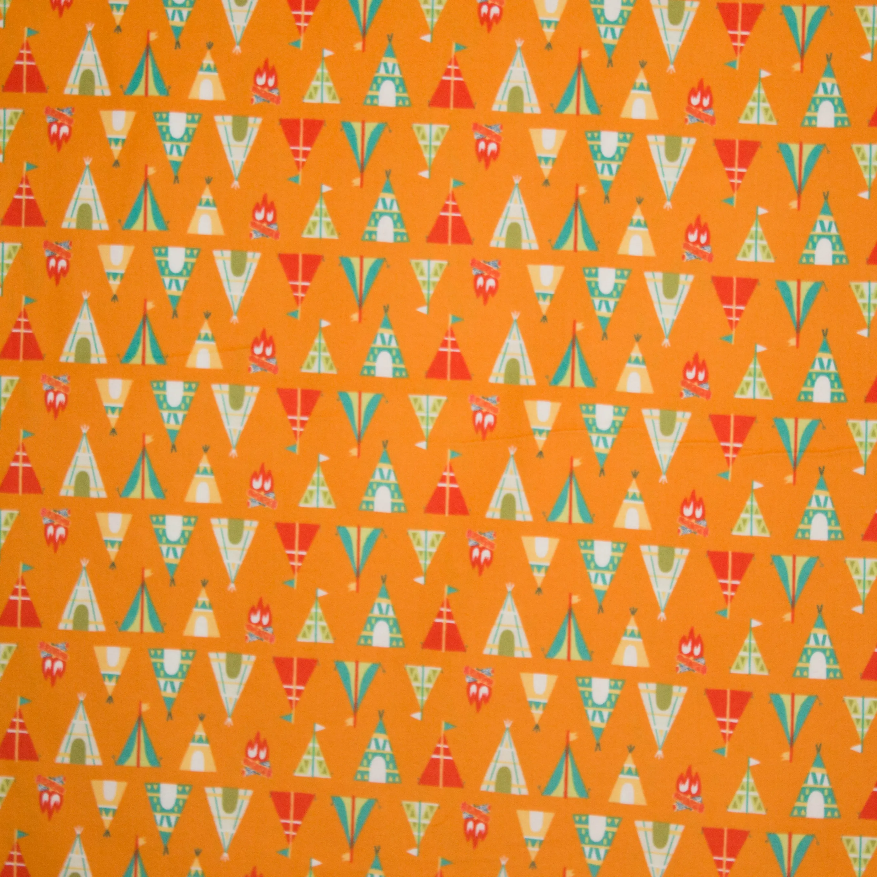 Flanel met tentjes oranje